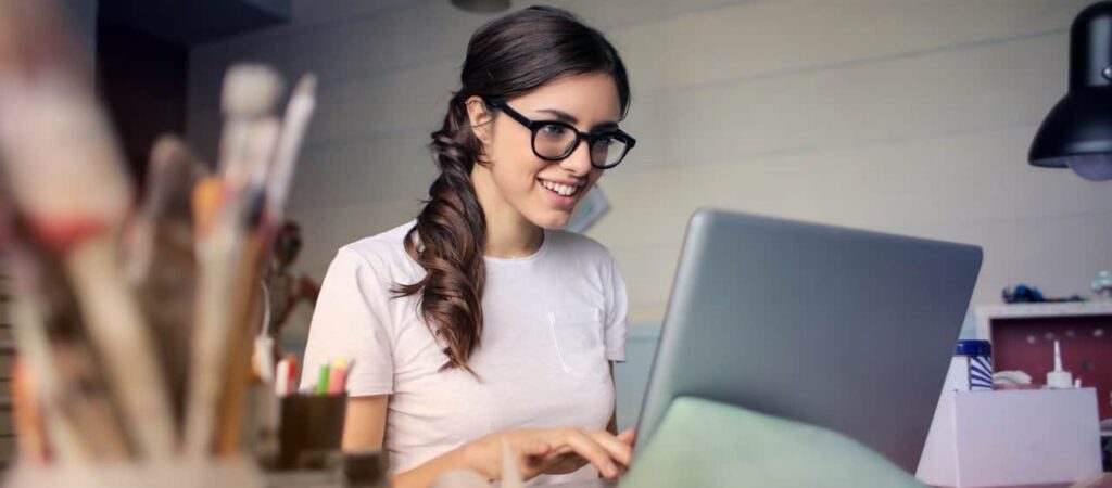 woman at desk